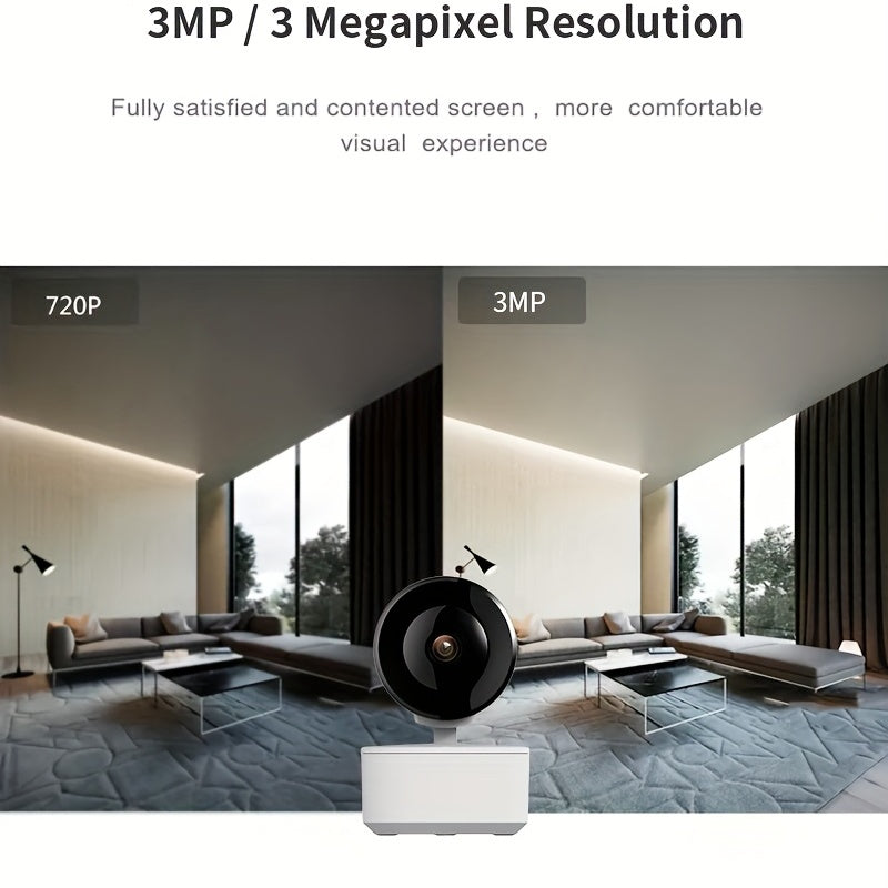 1080P 2.4GHz Security Camera - 360° Panoramic IP Camera with Human Motion Detection, Alarm Push, Two-way Audio & High-Definition Night Vision - Perfect for Home Surveillance & Baby/Pet Monitoring