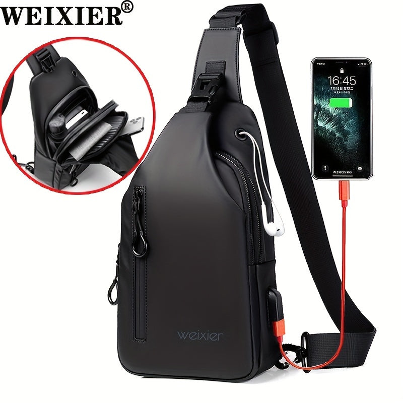 WEIXIER Spring And Summer New Chest Bag Men's Messenger Bag Large Capacity Shoulder Bag Chest Bag Oxford Cloth Bag Messenger Men's Backpack Gift For Father /Aniversary