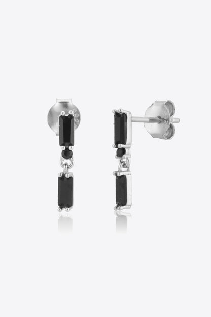 Boucles d'oreilles pendantes en argent sterling 925 avec zircone