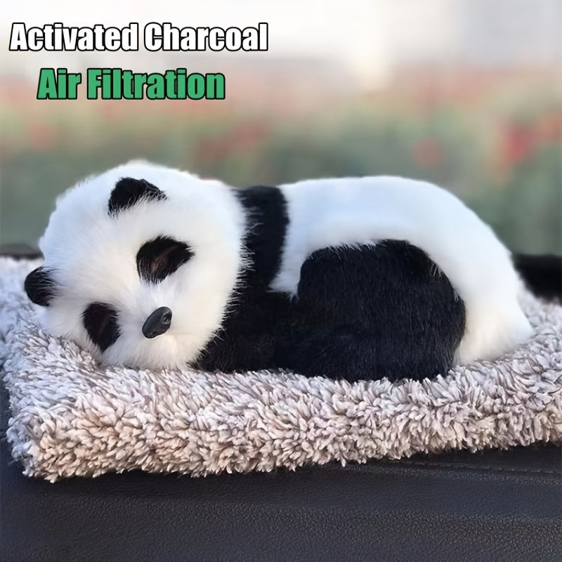 Unique Car Ornament - Creative Sleeping Panda with Carbon Bamboo Charcoal Bag Air Filter & Car Air Freshener