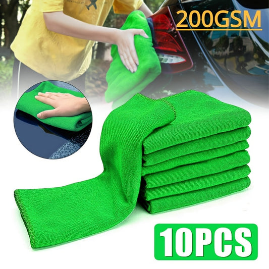 10 PCS Microfiber Car Cleaning Towel: Get Spotless Automobiles & Motorcycles Instantly!