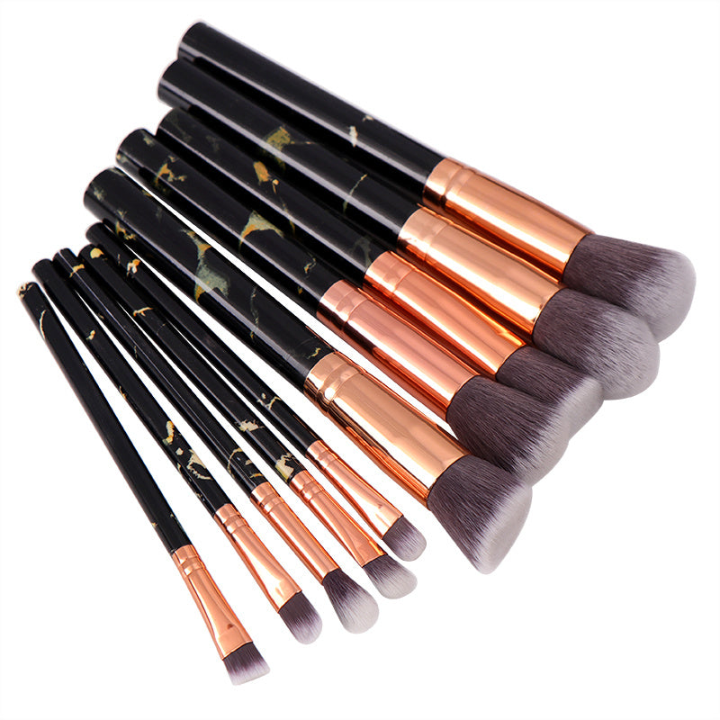 10 Pcs Marble Makeup Brushes