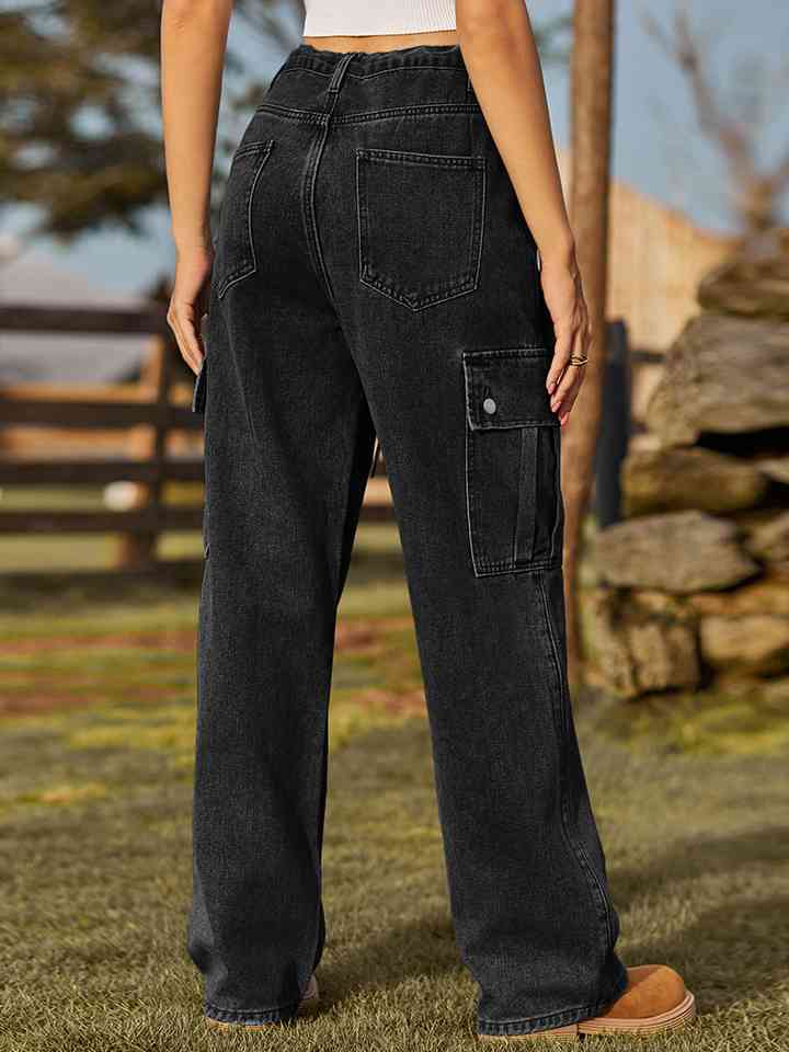 Straight Leg Cargo Jeans