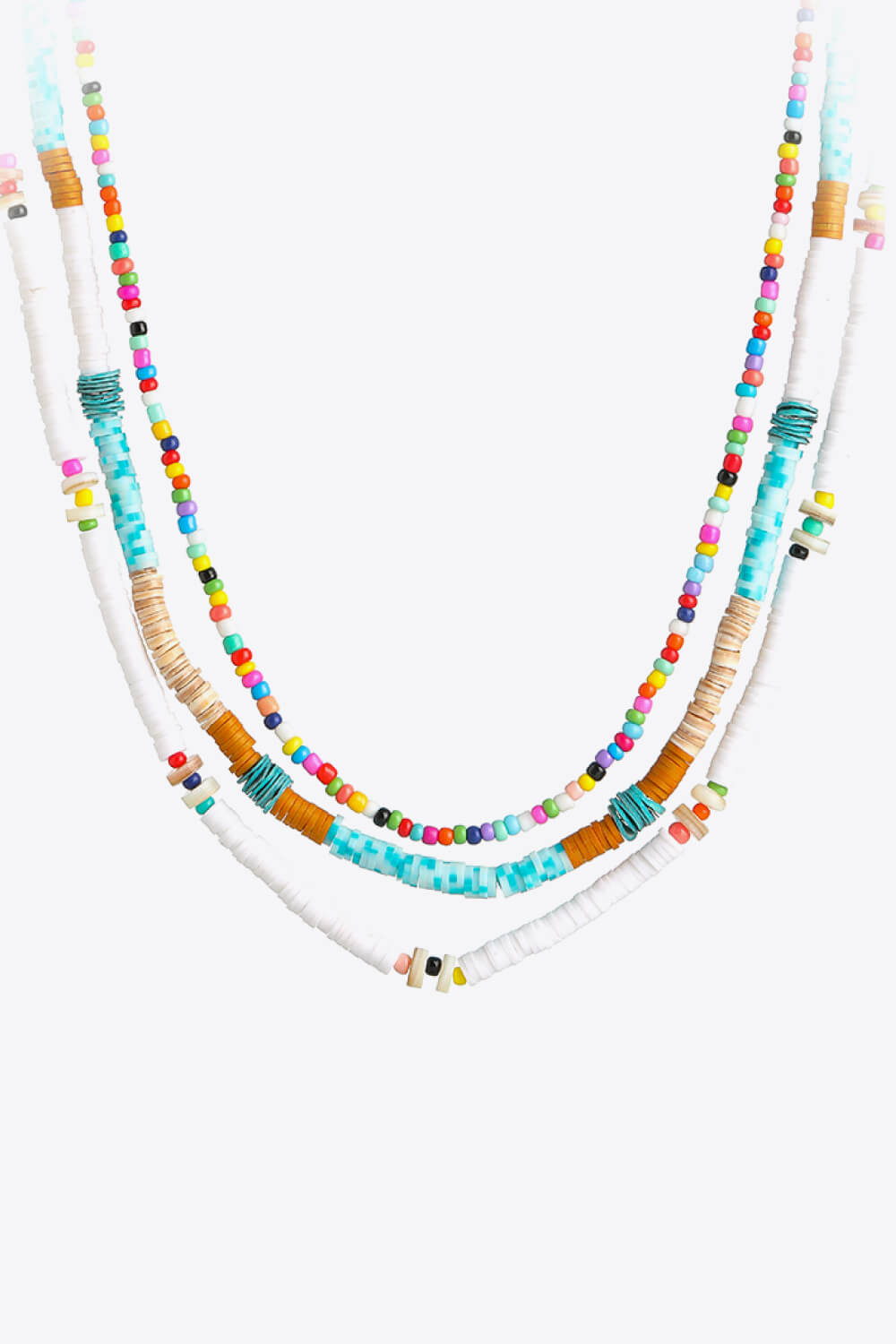 Ensemble de trois pièces de collier de perles multicolores, vente en gros, 5 paquets