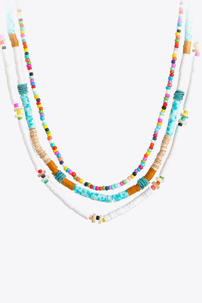 Ensemble de trois pièces de collier de perles multicolores, vente en gros, 5 paquets