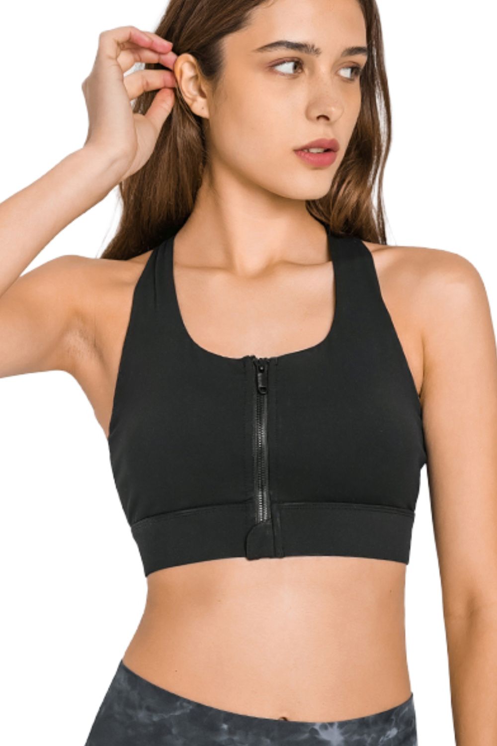 Soutien-gorge de sport zippé à dos nageur