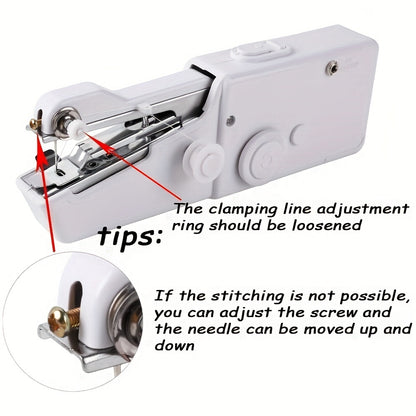 1 Set Handheld Sewing Machine: Perfect for Beginners, Easy to Use, Batteries Not Included!