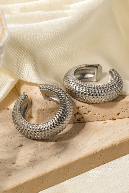 Scale Stainless Steel Cuff Earrings