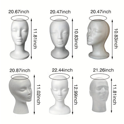 1pc Foam Mannequin Head, Foam Mannequin Head Model Hat Wig Jewelry Holder Shop Display Stand