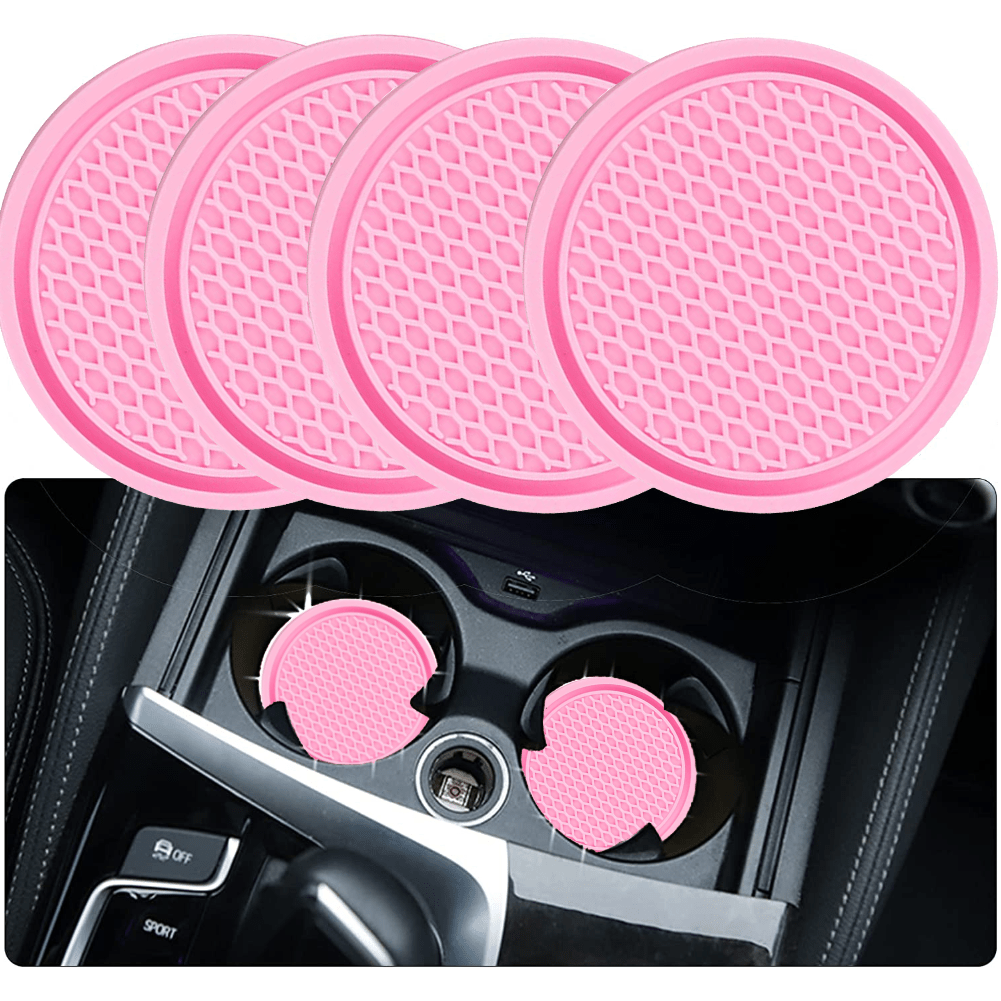 4pcs ZukMi Car Cup Coasters: Anti-Slip Silicone Cup Holders for Universal Vehicle Interior Accessories