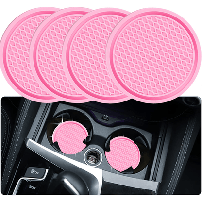 4pcs ZukMi Car Cup Coasters: Anti-Slip Silicone Cup Holders for Universal Vehicle Interior Accessories