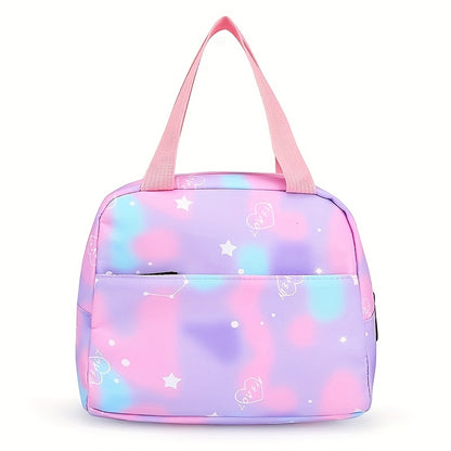 3Pcs Kawaii Backpack Set, Tie Dye Cartoon Pattern School Bag With Lunch Box Bag & Pencil Case