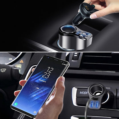 4-in-1 USB C Car Charger: 36W Multi-Port Adapter with 3 USB Ports, 12V/24V Dual PD Fast Charger for Cigarette Lighter Socket