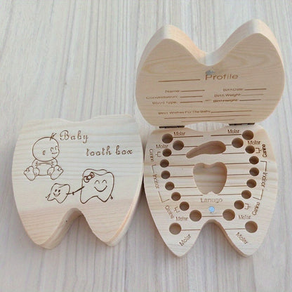 Beautiful Wooden Baby Tooth Collection Box - A Perfect Infant Souvenir!