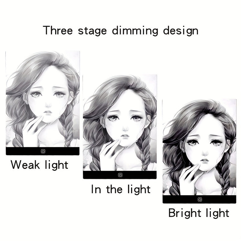 Tableau de copie de dessin LED de taille A5 : jouet pour enfants à dessiner, bloc lumineux à intensité variable à 3 niveaux pour l'apprentissage éducatif et le plaisir ! 