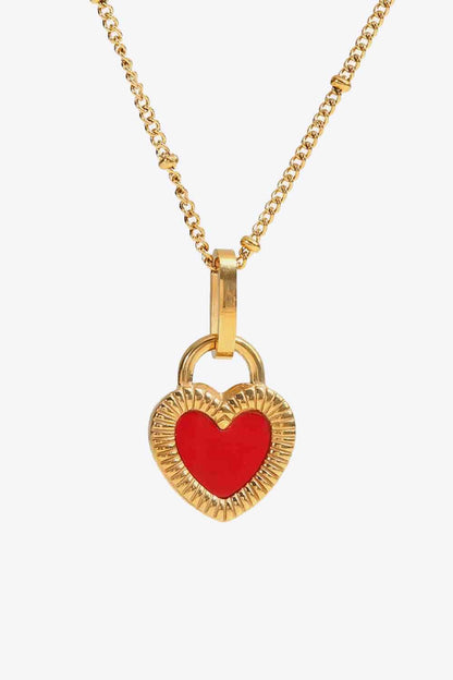 Collier pendentif coeur en acier inoxydable