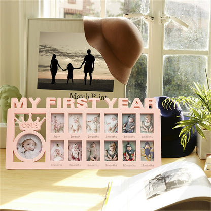 12-Month Growth Record Photo Frame for Baby - Creative Design & PP Plastic Material