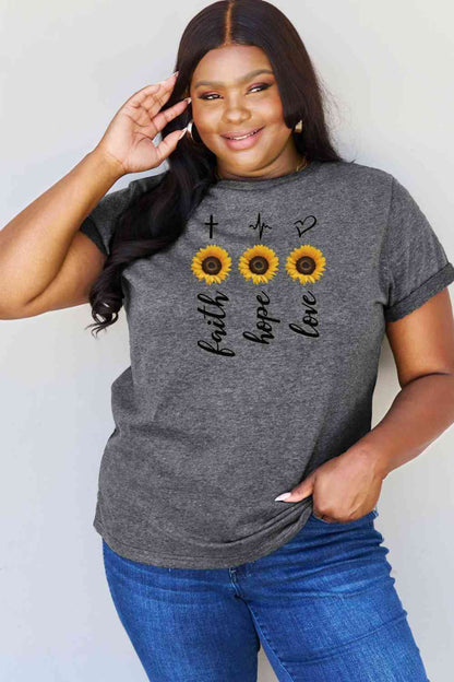 Simply Love T-shirt graphique tournesol pleine taille