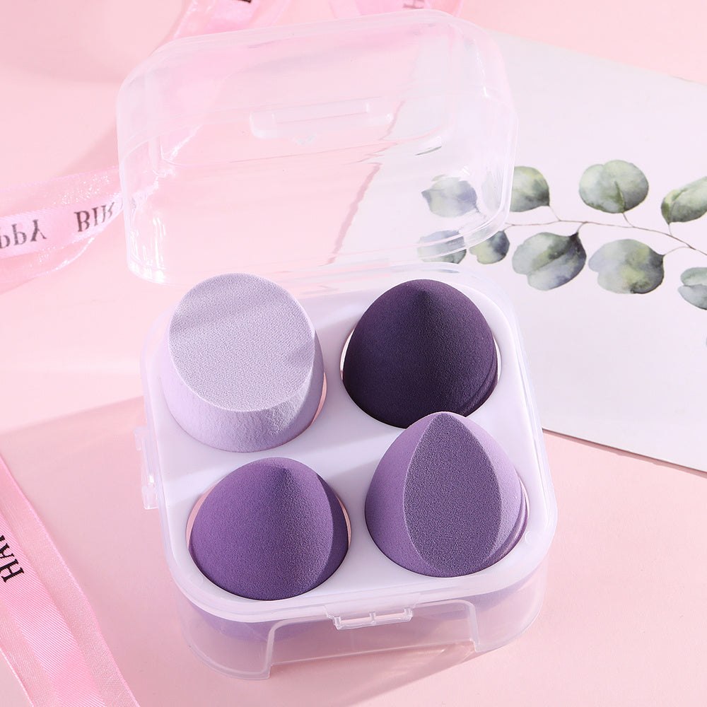 4 pcs Flawless Beauty Eggs - Transparent Box for Creams, Powders, and Liquids - Keep Your Makeup Organized and Easy to Find