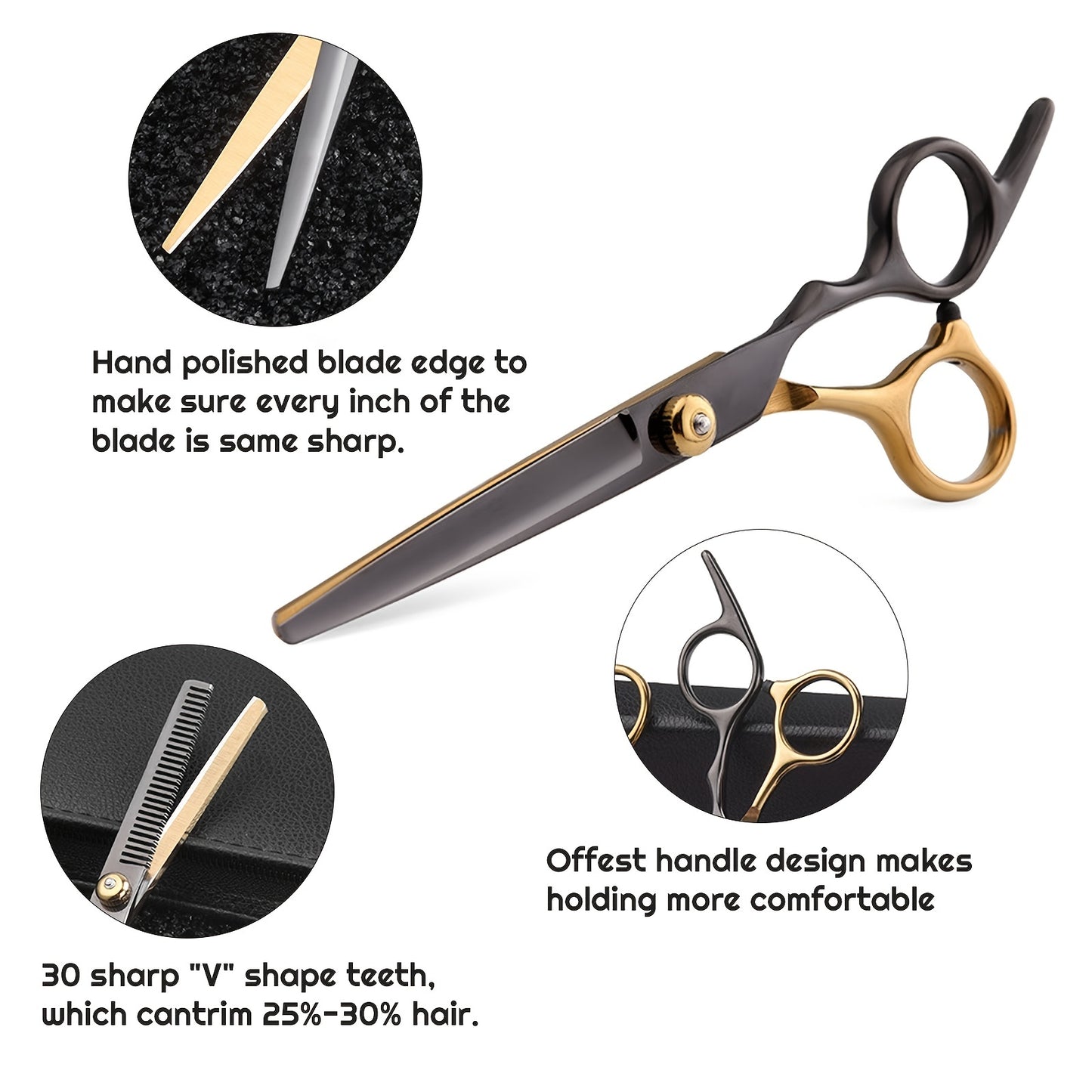 8-Piece Professional Hair Cutting Scissor Kit - Perfect for Barbers & Stylists - Thinning Shears, Hair Scissors, & More!