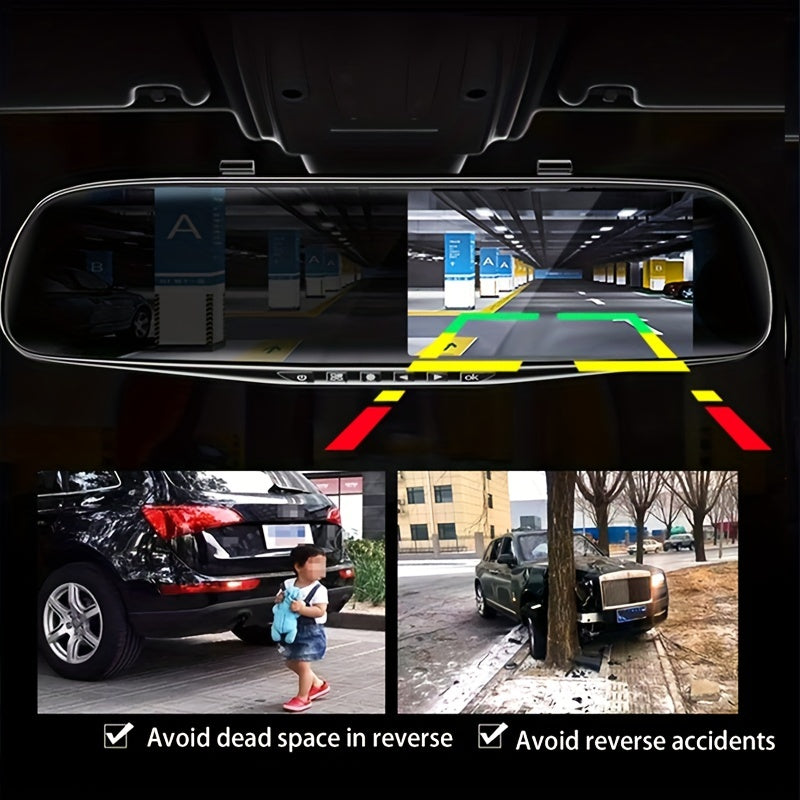 4.2 Inch Large Screen Rearview Mirror Dash Cam Dual Lens HD 1080P Night Market HD Dash Cam For All Models