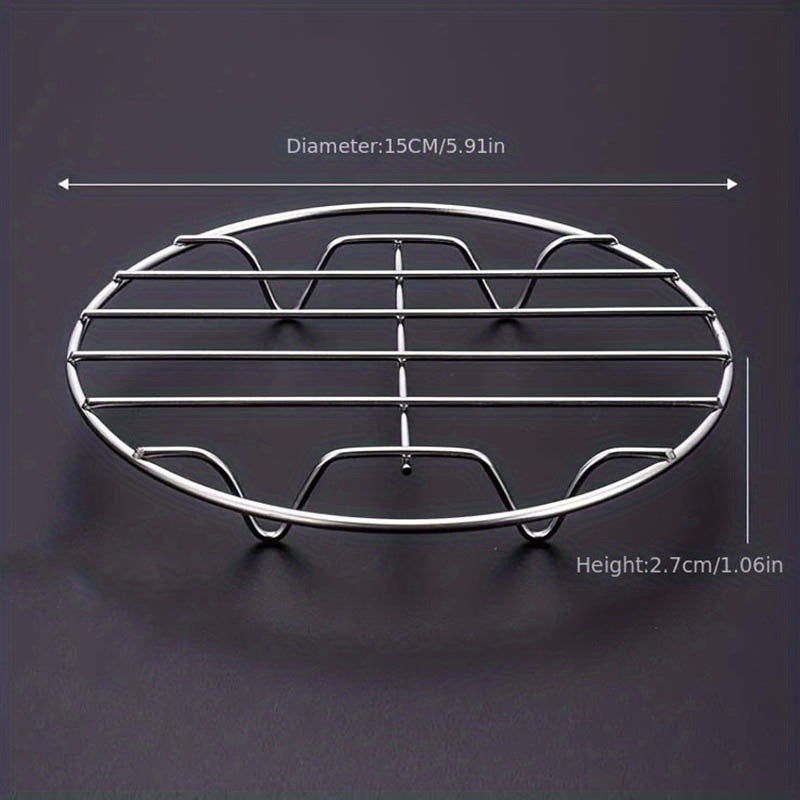 Upgrade Your Cooking with this 304 Stainless Steel Steaming Rack - Single-Layer Grill Grid Heat-Resistant & Easy To Use!