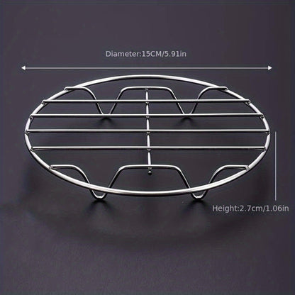 Upgrade Your Cooking with this 304 Stainless Steel Steaming Rack - Single-Layer Grill Grid Heat-Resistant & Easy To Use!