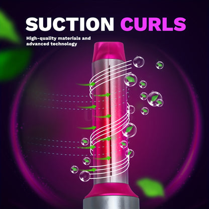 6-in-1 Hot Air Brush Set with Negative Ion Technology for Volumizing, Straightening, and Curling - Perfect for Women and Girls