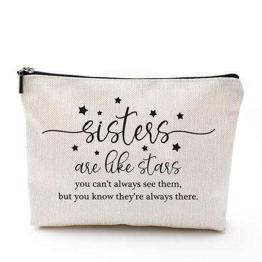 1PC Sisters Are Like Stars Makeup Bag Case For Sister Birthday Gifts Cosmetic Bag Best Friends Gift For Big Little Sisters