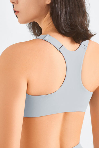 Soutien-gorge de sport zippé à dos nageur