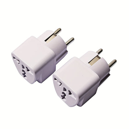 Travel-Ready: International Adapter Plug with European Socket Converter - White