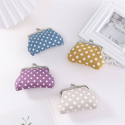 Stylish Polka Dot Kiss Lock Coin Purse - Convenient Earphone Storage Wallet