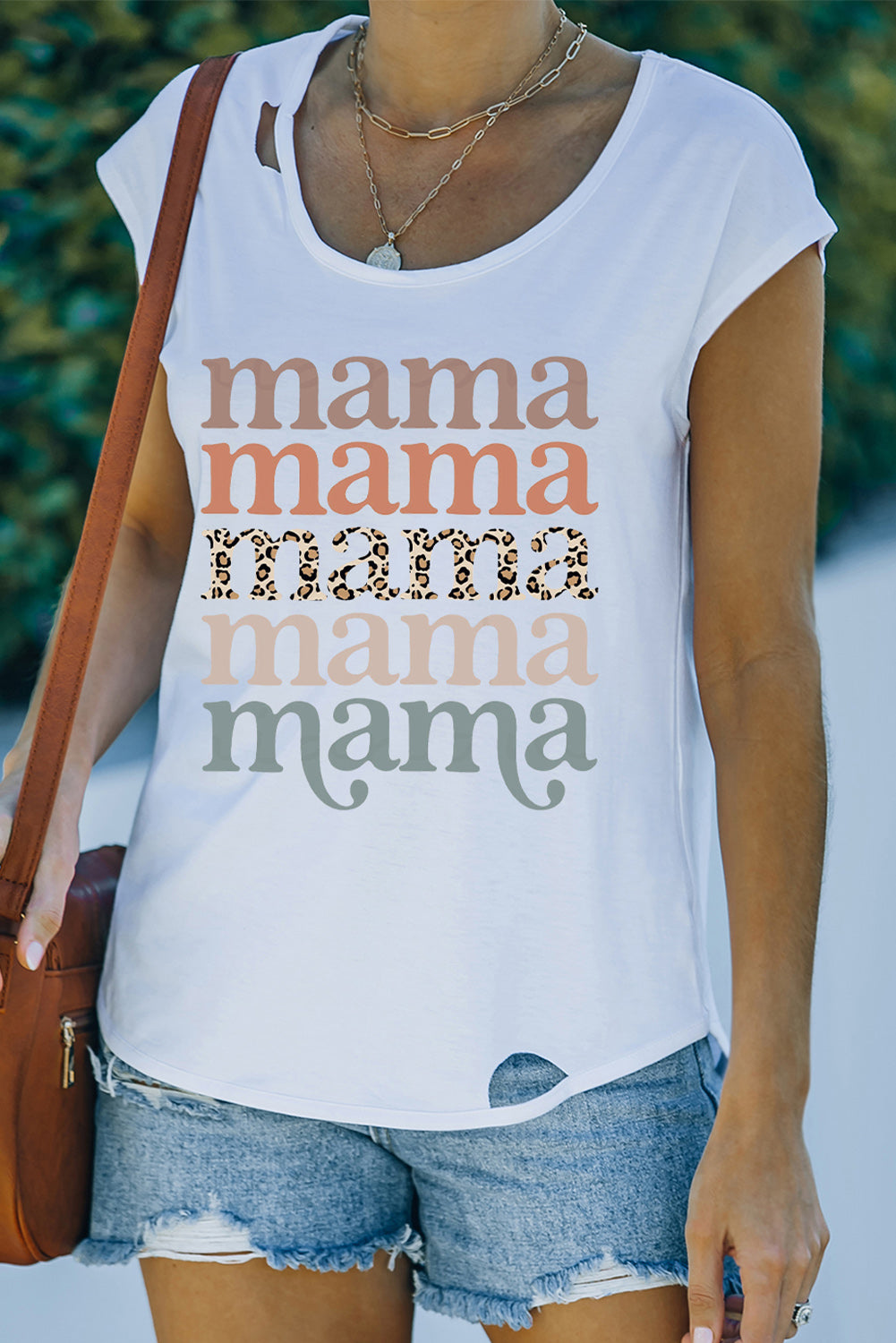 MAMA Graphic Cutout Tee