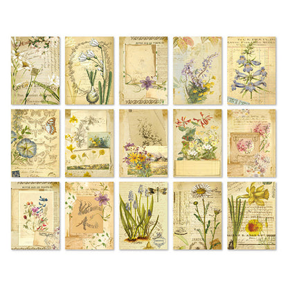 30pcs of Vintage Flower Character Scrapbook Paper - Perfect for Crafting & Hand Accounts!