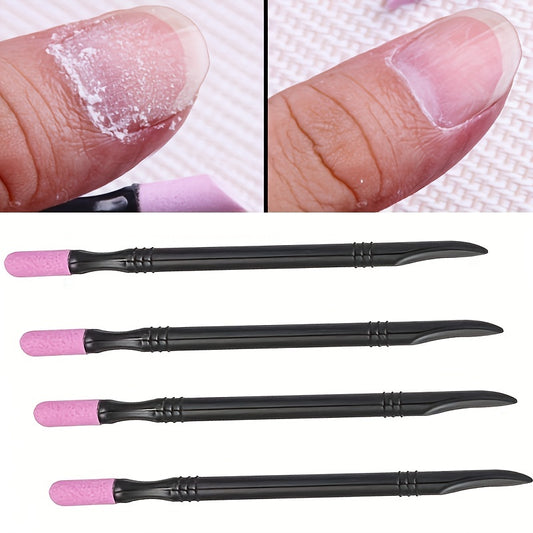 5 Pcs Nail Cuticle Remover Sanding Nail Art File Pen Nail Cuticle Pusher Nail Beauty Manicure Tools