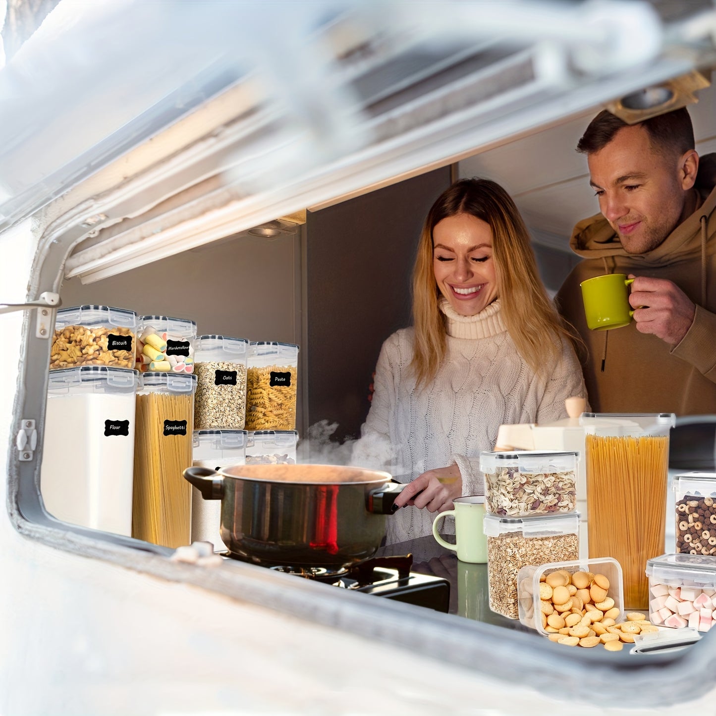 10-Piece Airtight Food Storage Containers: BPA-Free, Dishwasher-Safe, Perfect for Storing Sugar, Flour & Baking Supplies!