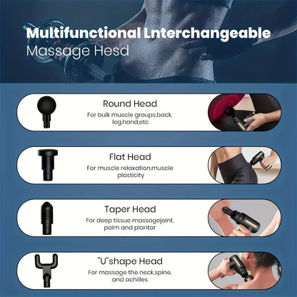 Pistolet de massage 1 pièce, masseur à percussion portatif pour les muscles des tissus profonds pour les douleurs du corps, du dos et du cou, design élégant ultra compact, alimenté par un couple élevé, cadeau de fête des pères pour papa 