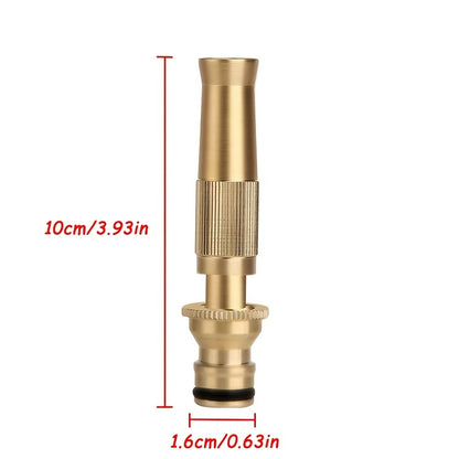 1pc Adjustable High-Pressure Brass Hose Nozzle for Efficient Car Washing and Garden Watering