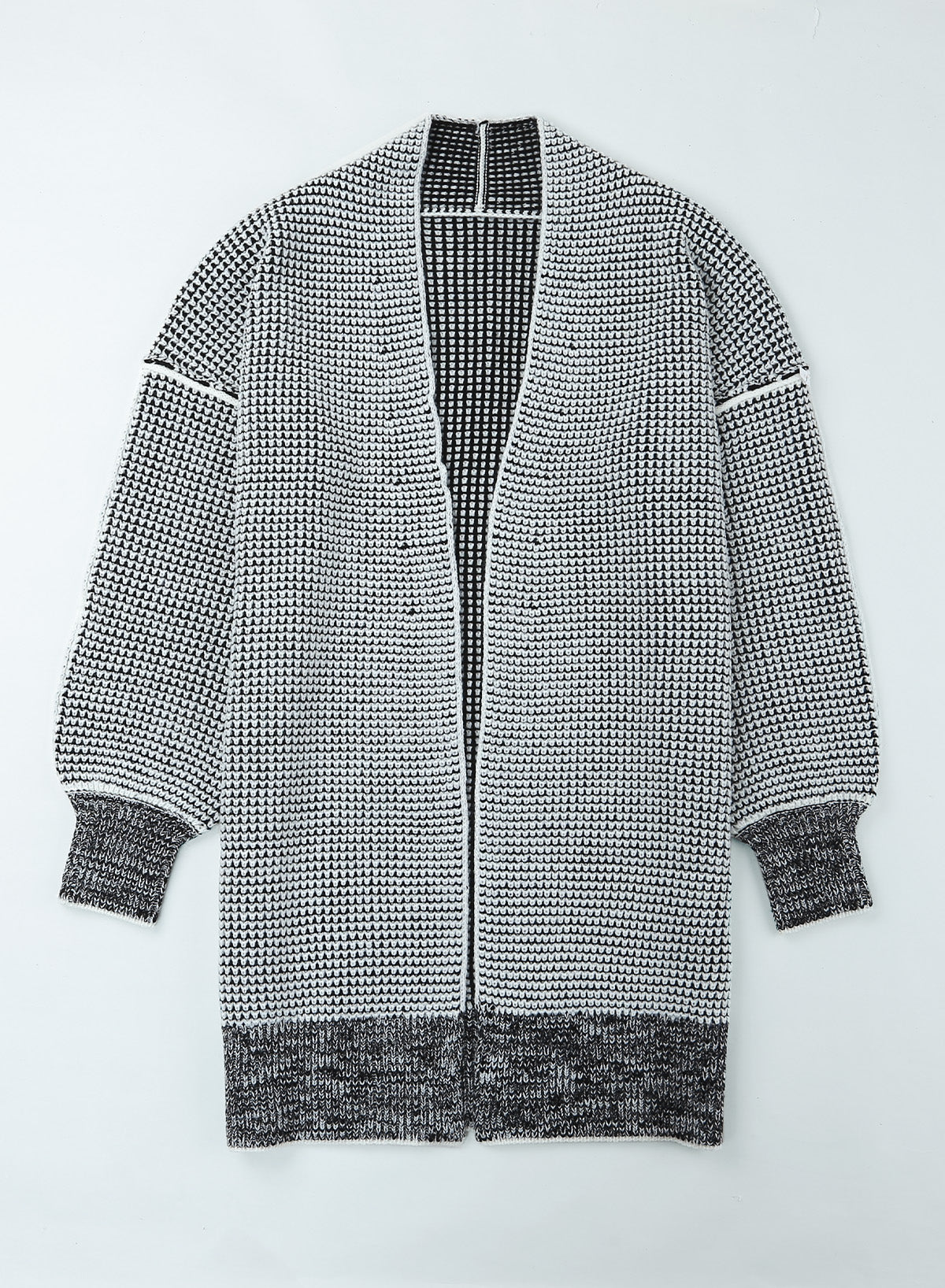 Cardigan long chiné ouvert sur le devant