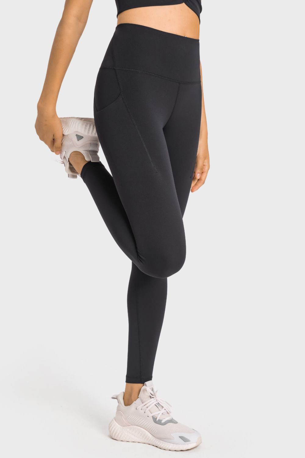 Legging de yoga taille haute avec poche et ceinture large