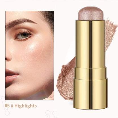 Bâton de Blush multifonctionnel à reflets 7 couleurs, bâton de maquillage contour et éclaircissant pour joues Rouge, crème de Base, cosmétiques 