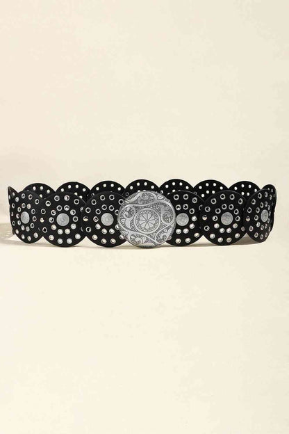 Ceinture large en cuir PU vintage