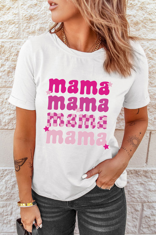 MAMA T-shirt graphique à col rond