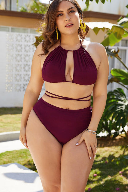 Ensemble de Bikini Dos Nu Noué à Découpe de Grande Taille