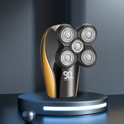 5-Floating Head Electric Head Shaver with LED Display - Cordless Rechargeable Wet/Dry Skull & Bald Head Razor with Rotary Blades