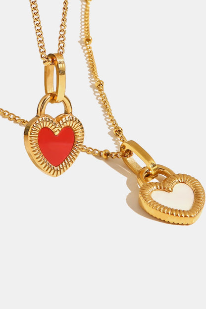 Collier pendentif coeur en acier inoxydable