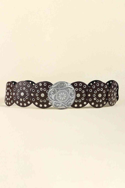 Ceinture large en cuir PU vintage