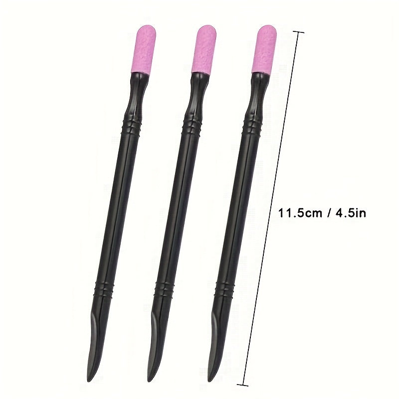 5 Pcs Nail Cuticle Remover Sanding Nail Art File Pen Nail Cuticle Pusher Nail Beauty Manicure Tools