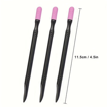 5 Pcs Nail Cuticle Remover Sanding Nail Art File Pen Nail Cuticle Pusher Nail Beauty Manicure Tools