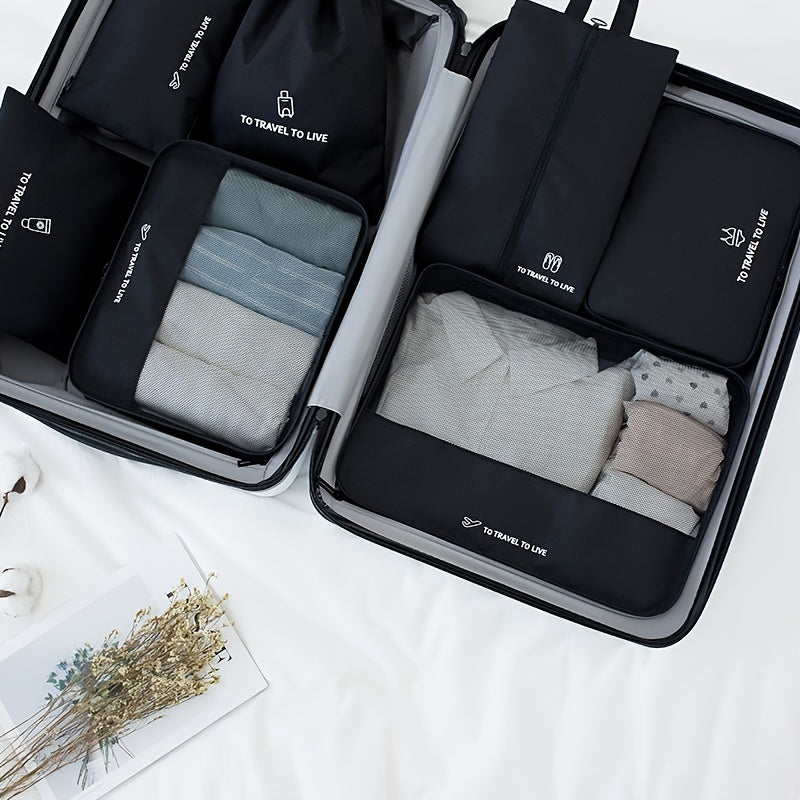 7-Piece Travel Storage Bag Set: Keep Your Clothes & Shoes Organized On-the-Go!